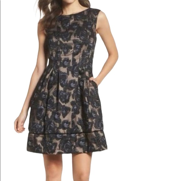 Vince Camuto Dresses & Skirts - Vince Camuto Burnout Fit & Flare PETITE Dress Sz 10P Floral Embroidery